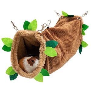 guinea pig tunnel hammock - soft fleece rat hammock hideout for hamster ferret chinchilla hedgehog squirrel small animals - swing pet hammock house habitat cage accessories for playing sleeping