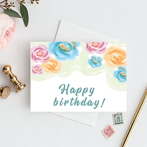 Feelfine 32 Pack Birthday Cards, 4.2x5.5 Inches Birthday Cards Bulk, Blank Birthday Card with Envelopes and Stickers for Women Men and Kids