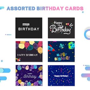 Feelfine 32 Pack Birthday Cards, 4.2x5.5 Inches Birthday Cards Bulk, Blank Birthday Card with Envelopes and Stickers for Women Men and Kids