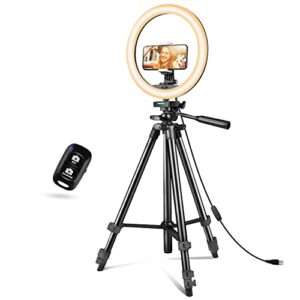 sensyne 12'' ring light with tripod stand, led selfie ring light with stand and phone holder for photography/recording/youtube/tiktok, compatible with all cell phones/cameras