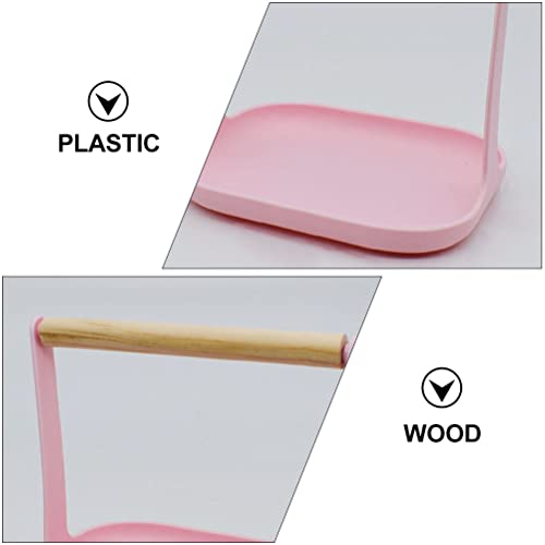 LUOZZY 2Pcs Bird Training Stand Wooden Bird Stand Toys Tabletop Bird Perch Shelf Training Playground for Parakeets Conures Lovebirds Cockatiels, Pink