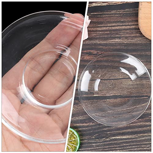 Yardwe 4Pcs Glass Saucer Plate Clear Glass Round Saucer Fruit Glass Plate Dish Coffee Tea Saucer for Home Kitchen