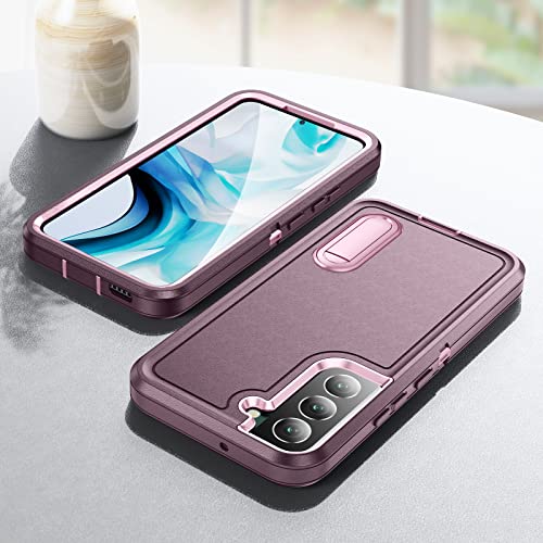 Fucozan for Samsung Galaxy S22 Plus Case Galaxy S22+ Case with Kickstand Case 3-Layer Military Grade Protective Case Cover Silicone Rugged Shockproof for Galaxy S22 Plus S22+ Phone Case Purple+Pink