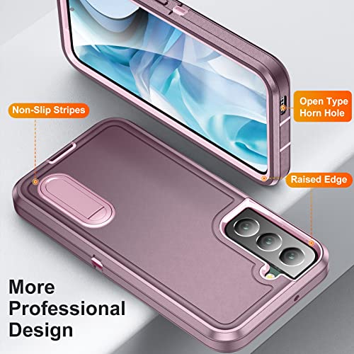 Fucozan for Samsung Galaxy S22 Plus Case Galaxy S22+ Case with Kickstand Case 3-Layer Military Grade Protective Case Cover Silicone Rugged Shockproof for Galaxy S22 Plus S22+ Phone Case Purple+Pink