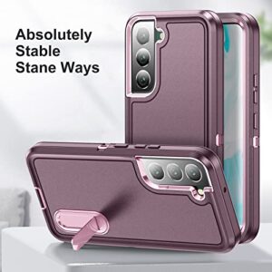 Fucozan for Samsung Galaxy S22 Plus Case Galaxy S22+ Case with Kickstand Case 3-Layer Military Grade Protective Case Cover Silicone Rugged Shockproof for Galaxy S22 Plus S22+ Phone Case Purple+Pink