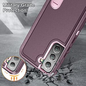 Fucozan for Samsung Galaxy S22 Plus Case Galaxy S22+ Case with Kickstand Case 3-Layer Military Grade Protective Case Cover Silicone Rugged Shockproof for Galaxy S22 Plus S22+ Phone Case Purple+Pink