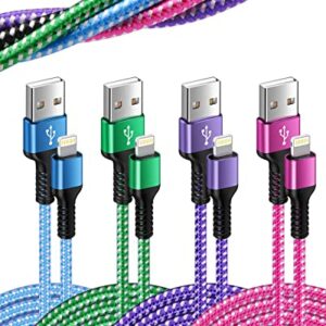 iPhone Charger Cord, [3FT-4Pack] Nylon Braided USB to Lightning Cable, [MFi Certified] Apple Fast Charging Syncing Cord Compatible with iPhone 14/13/13 Pro/13 Mini/12/12 Pro Max/11/11 Pro/8 Plus/8/XR