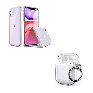 ulak clear phone case iphone 11 + clear glitter case for airpods 2nd 1st generation