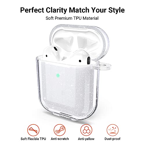 ULAK Clear Phone Case iPhone 11 + Clear Glitter Case for AirPods 2nd 1st Generation