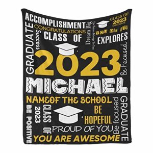 interestprint personalized blanket graduation, college graduate, high school class of 2023 for graduating blanket throws