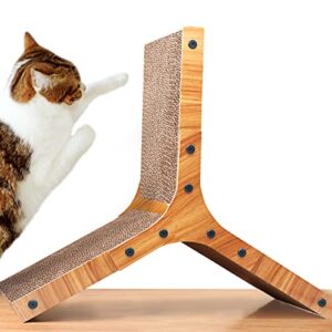 agym cat scratcher pad, cardboard cat scratcher for indoor cats and kitten, vertical cat scratch pad board, stable and easy for cats to scratch, protect your furniture
