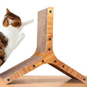 AGYM Cat Scratcher Pad, Cardboard Cat Scratcher for Indoor Cats and Kitten, Vertical Cat Scratch Pad Board, Stable and Easy for Cats to Scratch, Protect Your Furniture