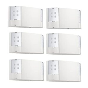 spectsun 6 pack led emergency lighting with battery backup - two square heads white commercial emergency lights -ul listed-ac 120/277v-hardwired emergency exit light fixtures for business/home