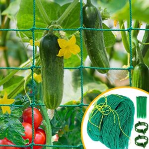 garden trellis netting for climbing plants outdoor, 6.6x16.4 ft plant netting for cucumber, tomato, 27 strands trellis net with 4x4 inch mesh as vegetable netting for grape, bean