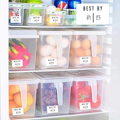 Prefdo 180 Expiration Date Labels, Waterproof Use by Food Date Labels Best by Pantry Labels Freezer Refrigerator Labels with Write-in Area for Spice Jars, Food Storage, Food Contianers(White)