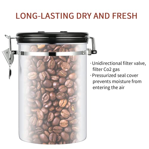 malmo Gradient Coffee Canister,Airtight Coffee Container with Date Tracker Lid, Stainless Steel Canister for Kitchen Food Storage 9oz, Copper Gradient