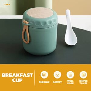 Containers with Lids Breakfast Cup Soup Cup with Lid Portable Leakproof Insulated Food Jar Lunch Container Vacuum Soup Flask for Hot Food ( Green ) Cereal Cup Travel Container