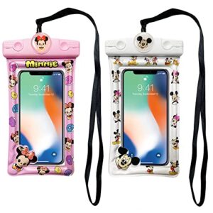 waterproof case catoon mini mouse,waterproof phone pouch compatible for iphone 13 12 11 pro max xs max xr x 8 7 6s samsung galaxy s10 s22 s21 s20 google up to 7.8", ipx8 cellphone dry bag blue