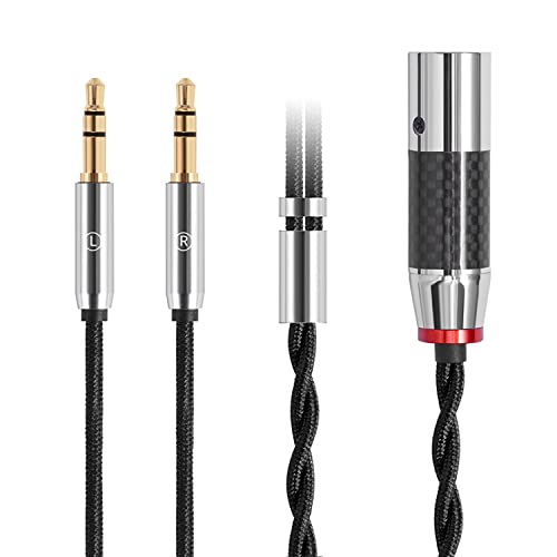 FAAEAL HE4XX Audio Replacement Cable,Compatible with Hifiman SUNDARA Ananda HE-350 HE1000 HE-400i(New Edition) HE560, 2.5mm 3.5mm 4.4mm 6.35mm 4PIN-XLR to Dual 3.5mm(4PIN-XLR)