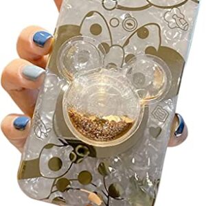 DEAVON Cute Case for iPhone 13 Pro Max,Cute Golden Minnie Sparkle Bling Cover with Quicksand Cell Phone Holder,Kickstand Soft TPU Shockproof Protective for Women Girls