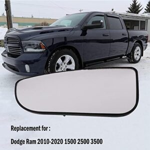 KYYET Driver Left Side Lower Mirror Glass Replacement for 2010-2020 Dodge Ram 1500 2500 3500 4500 5500 Side View Convex Towing Mirrors with Back Holder, Replace 68067731AA