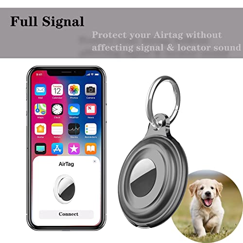 TEAMOLA Airtag Holder, 5Pcs Silicone Waterproof Full Body Protective Case Airtag Keychain Air Tag Case Holder for Kids, Dog, Pet, Backpack - Anti-Scratch - Shockproof - Anti-Loss Airtag Accessories