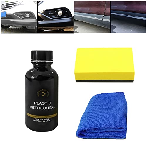 ZMPDJG 50ml Plastic Parts Refurbish Agent Car Exterior Restorer,Car Refurbishment Cleaning Agent Plastic Refreshing,Leather Interior Car Cleaner (Pack of 1Set)