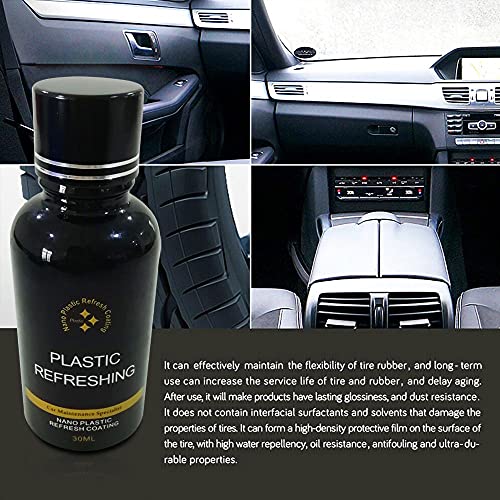 ZMPDJG 50ml Plastic Parts Refurbish Agent Car Exterior Restorer,Car Refurbishment Cleaning Agent Plastic Refreshing,Leather Interior Car Cleaner (Pack of 1Set)