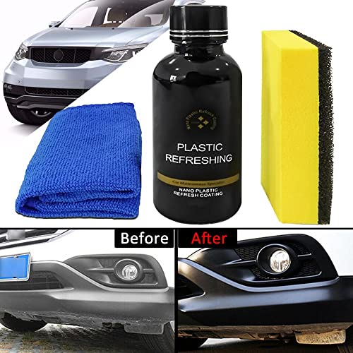 ZMPDJG 50ml Plastic Parts Refurbish Agent Car Exterior Restorer,Car Refurbishment Cleaning Agent Plastic Refreshing,Leather Interior Car Cleaner (Pack of 1Set)