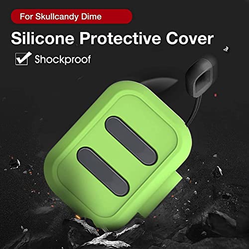 Silicone Case Replacement for Skullcandy Dime True Wireless Earbuds, Silicone Protective Skin Sleeve Accessory (Glow Green)