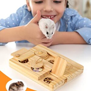 MWAOWM Guinea Pig Foraging Toys, 6 in 1 Hamsters Wooden Interactive Enrichment Toys, Treat Dispenser for Small Animal Funny Toys, for Rabbits, Bunny, Chinchillas, Rats and Gerbils