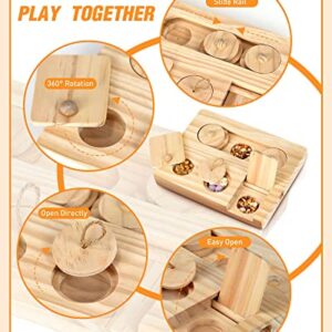 MWAOWM Guinea Pig Foraging Toys, 6 in 1 Hamsters Wooden Interactive Enrichment Toys, Treat Dispenser for Small Animal Funny Toys, for Rabbits, Bunny, Chinchillas, Rats and Gerbils