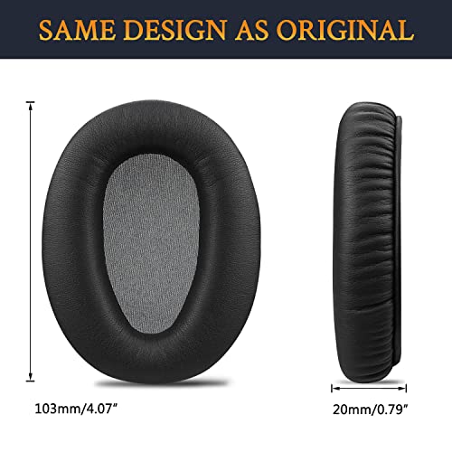 SOULWIT Replacement Ear Pads Cushions for Sony WH-CH700N (WHCH700N) & MDR-ZX780 (ZX780DC)/MDR-ZX770 (ZX770BN ZX770BT), Earpads for MDR-10R (10RNC 10RBT) Over-Ear Headphones (Black)