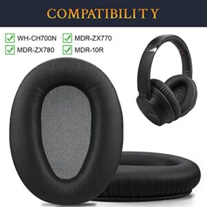 SOULWIT Replacement Ear Pads Cushions for Sony WH-CH700N (WHCH700N) & MDR-ZX780 (ZX780DC)/MDR-ZX770 (ZX770BN ZX770BT), Earpads for MDR-10R (10RNC 10RBT) Over-Ear Headphones (Black)