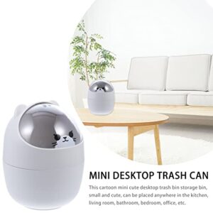 LIFKOME Cute Mini Desktop Trash Can Mini Trash Can with Lid Desktops Cartoon Animals Waste Bin Cute Bear Shape Small Garbage Can Large Capacity Cartoon Wastebasket for Home Kitchen Office