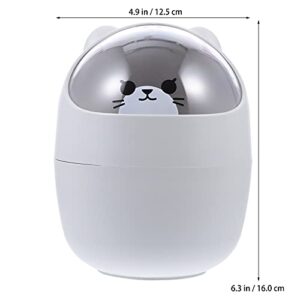 LIFKOME Cute Mini Desktop Trash Can Mini Trash Can with Lid Desktops Cartoon Animals Waste Bin Cute Bear Shape Small Garbage Can Large Capacity Cartoon Wastebasket for Home Kitchen Office