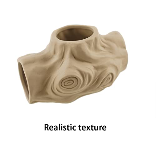 Hamster Ceramic Channel Tree Stump Shape Hamster Pipe House Natural Wind Cage Pet Landscaping Tunnel - S/L