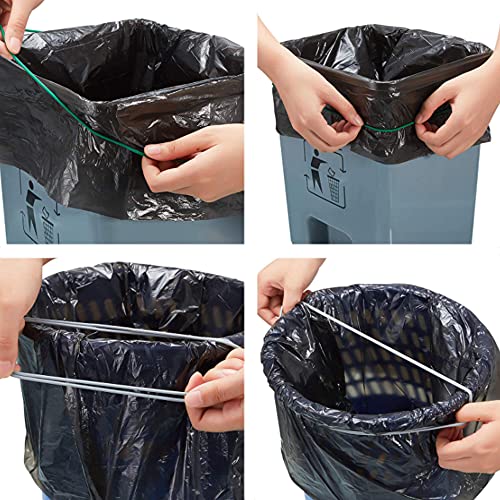 Trash Can Bands Fits 13 to 30 Gallon Trash Cans, Hongmed Garbage Can Rubber Bands, 6 Count (Pack of 2), One Pack Black, Blue, Olive Green, Another Black Only.