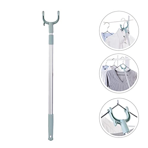 LIFKOME Retractable Clothes Pole Telescoping Long Reach Sticks 60-102cm Adjustable Clothesline Pole with Hook Clothes Drying Fork Clothes Hook Pole for Closet Household Balcony Use