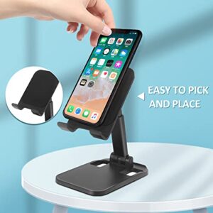 ZenTiky Cell Phone Stand, Angle Height Adjustable Phone Holder Stand, Foldable Phone Charger Stand,Portable Phone Stand Holder for 4’’-12.9'' iPhone 13,iPad,Tablet, Kindle, Samsung, and More, Black