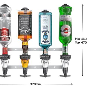 Barbarian Liquor Dispenser For Home Bar 3/4/6 Bottle Wall Mounted - Bar Butler Shot Measure Bracket Alcohol Wine Upside Down Drink Jigger Optics Man cave