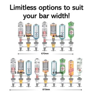 Barbarian Liquor Dispenser For Home Bar 3/4/6 Bottle Wall Mounted - Bar Butler Shot Measure Bracket Alcohol Wine Upside Down Drink Jigger Optics Man cave