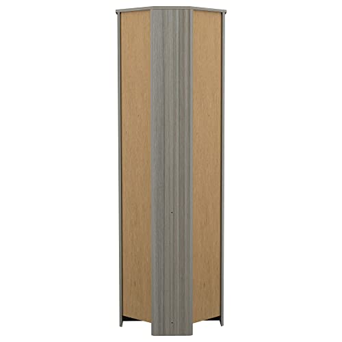 Inval 71" 5-Shelf Corner Bookcase, Gray Smoke Oak