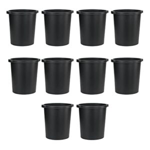 jalema® re-solution™ commercial wastebasket for office or home, 100% post-consumer recycled polystyrene, 4.75 gallon/19 quart capacity, black, 10-pack