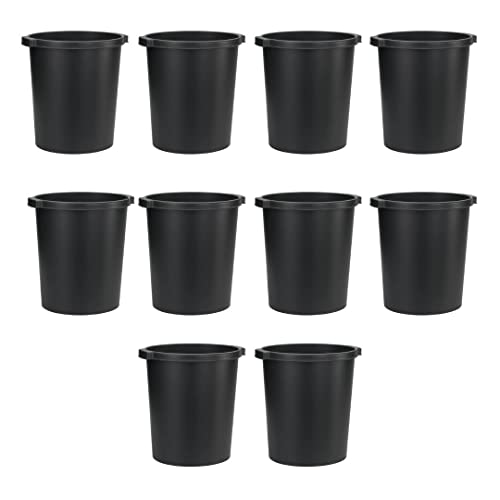 Jalema® Re-Solution™ Commercial Wastebasket for Office or Home, 100% Post-Consumer Recycled Polystyrene, 4.75 Gallon/19 Quart Capacity, Black, 10-Pack