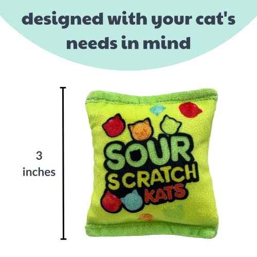 Huxley & Kent Cat Toy | Sour Scratch Kats | Snack Attack Strong Catnip Filled Cat Toy | Soft Plush Kitty Toy with Catnip and Crinkle | Kittybelles