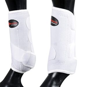 hilason l m s horse hind leg ultimate sports boots pair white‎‎‎ | horse leg boots | splint boots for horses | horse jumping boots| professional choice horse boots