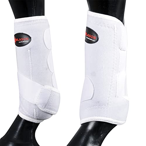 HILASON L M S Horse Hind Leg Ultimate Sports Boots Pair White‎‎‎ | Horse Leg Boots | Splint Boots for Horses | Horse Jumping Boots| Professional Choice Horse Boots