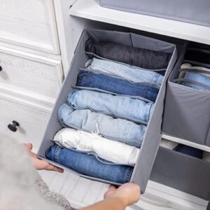 ZMVM – 2pk Closet Organizers and Storage – Foldable Clothes Organizer –Wardrobe Clothes Organizer with PP Board – Washable Clothes Organizer for Folded Clothes – 7 Grid Medium Pants Organizer (2pcs)