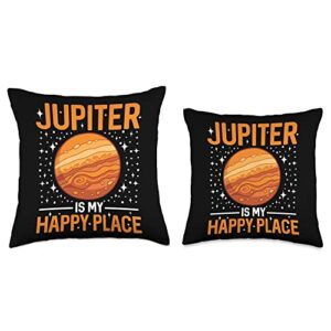 Awesome Jupiter Planet Outfits Happy Place-Jupiter Planet Space Throw Pillow, 16x16, Multicolor